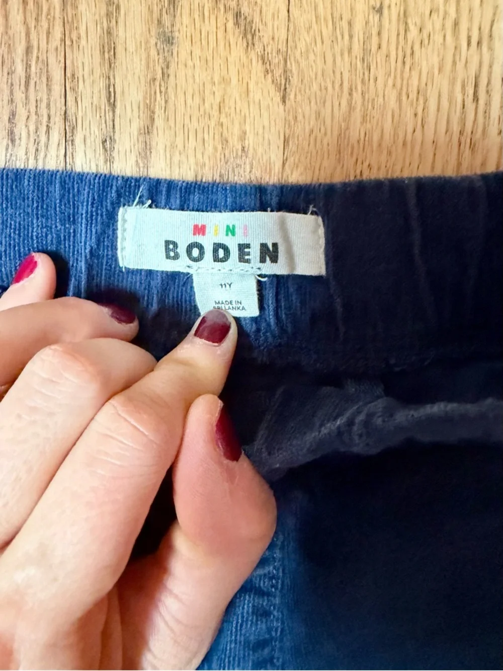 Mini Boden Dark Blue Corduroy Knit Pants 11y